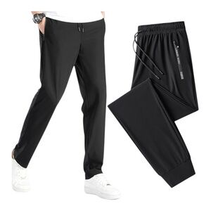 Men's Black Joggers with Drawstring Waist